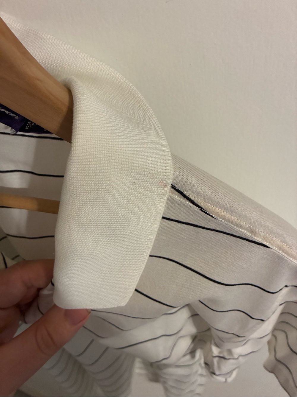 Ralph Lauren Purple Label White Striped Polo Shirt - Picture 5 of 5